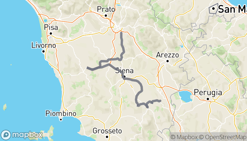 Chiantigiana, San Gimignano, Siena, Val d'Orcia - Percorso in Moto