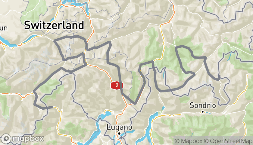 Itinerary map Tour dei migliori Passi Svizzeri in Moto