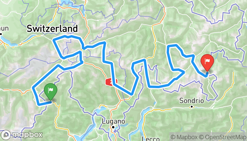 Itinerary map Tour dei migliori Passi Svizzeri in Moto