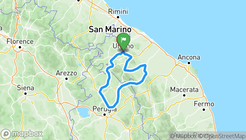 Itinerary map Piccione e Arcevia