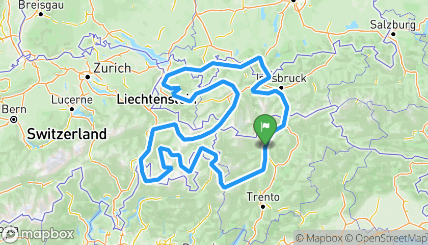 Mappa dell'itinerario Tour in moto sulle Alpi Centrali – 3/4 giorni tra Italia, Austria e Svizzera