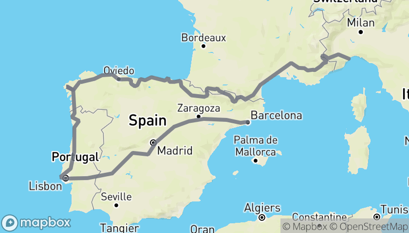 Anteprima percorso Francia, Spagna e Portogallo (Destination Cabo da Roca)